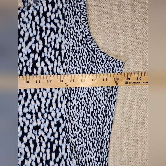 Michael Kors Sleeveless Blue and White Maxi Dress Keyhole Neck Tank Dress - Picture 7 of 12